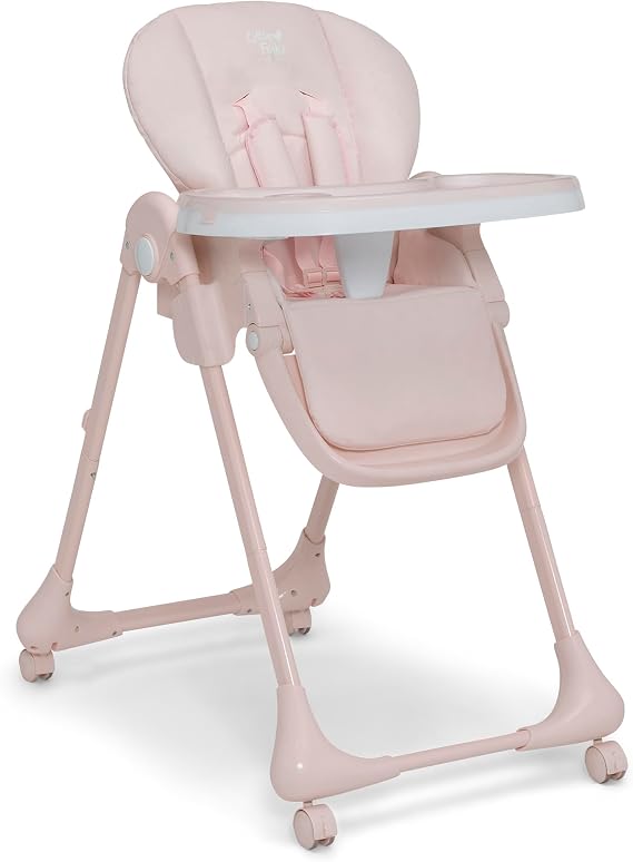 Little Folks by Delta Children 2-in-1 SlimFold High Chair for Babies and Toddlers, Pink