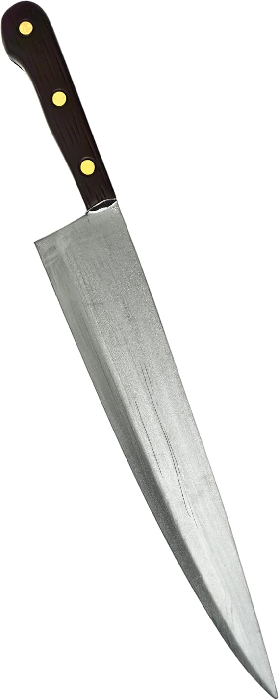 4E's Novelty 17.5" Fake Kitchen Knife Costume Prop, PE Foam Large Size Realistic Looking Halloween Prop Knife Toy for Michael Myers Costume Accessories