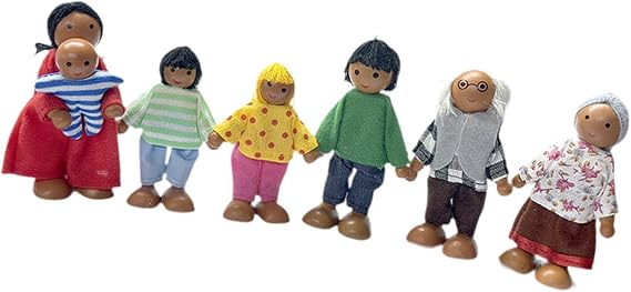 Generic 7 Piece Dollhouse People Girls Lovely Action Figure for Kids