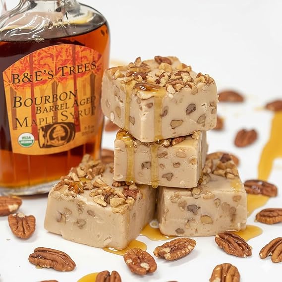 Valley Fudge, Bourbon Maple Pecan, Fresh Artisan Fudge, Real Butter, Gourmet Candy, One and a Half Pound Package