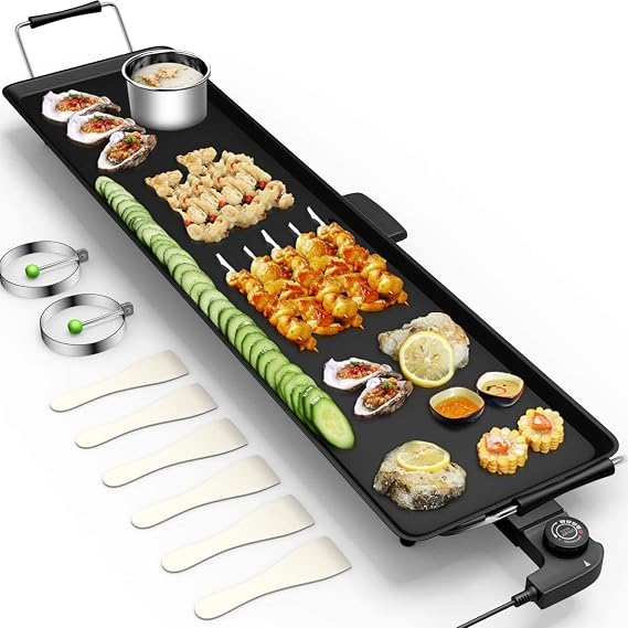 HAPPYGRILL 35" Electric Griddle Teppanyaki Grill, 2000W Nonstick Griddle