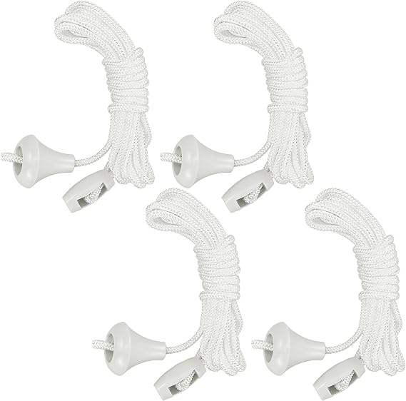 4pcs White Light Pull Cord String with Connector for Ceiling Switches Bathroom Light