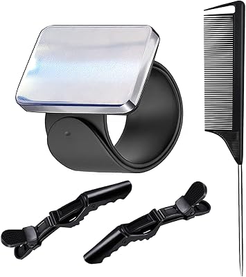 Magnetic Wristband for Hair Stylist Pin Wristband Wrist Pin Holder Braiders Wristband with 1 Pieces Hair Rat Tail Combs 2 Pieces Alligator Hair Clip Black