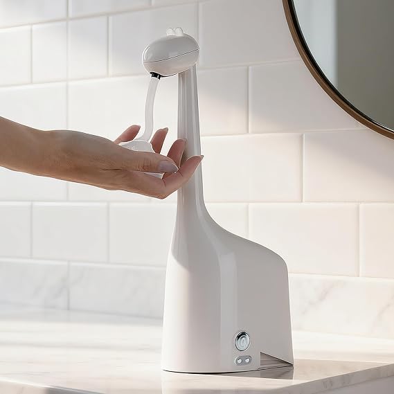 Automatic Foaming Soap Dispenser,10oz/300ml Touchless Smart Dispenser,Rechargeable Electric with 3-Level Adjustable Foam,IPX5 Waterproof for Bathroom Kitchen,White