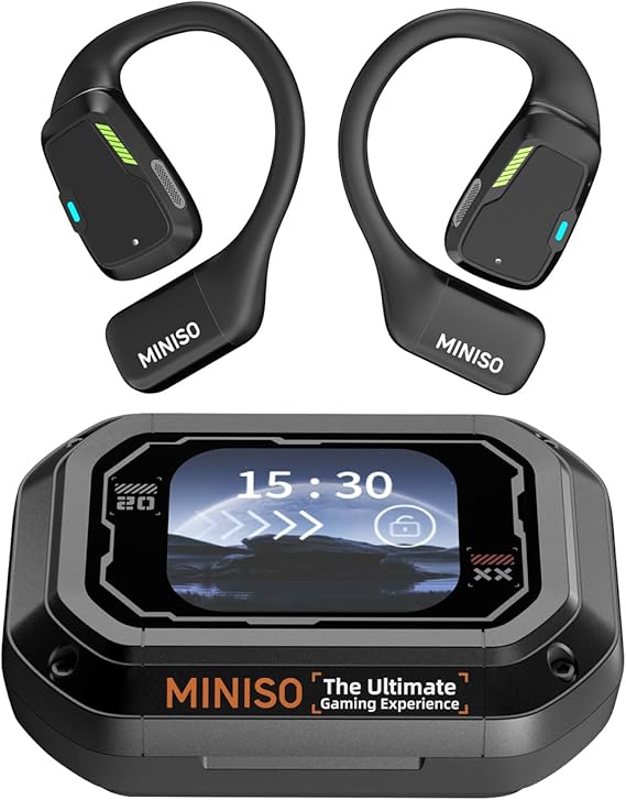MINISO M98 AI Translation Earbuds, 3-in-1 Real-Time Translator Earbuds with App, 134 Languages Translation Earbuds with LCD Touchscreen, Open Ear Translator Earbuds for Learning, Traveling, Business