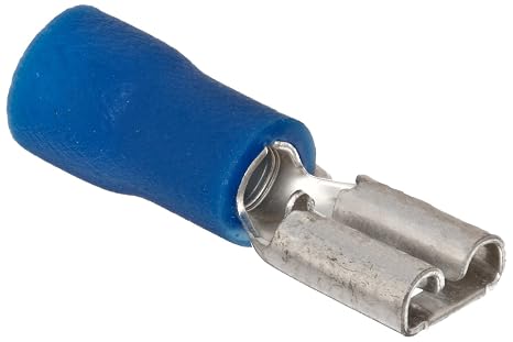 Morris Products 10322 Female Disconnect, Vinyl Insulated, Blue, 16-14 Wire Size, 0.02"X0.187" NEMA Tab (Pack of 100)