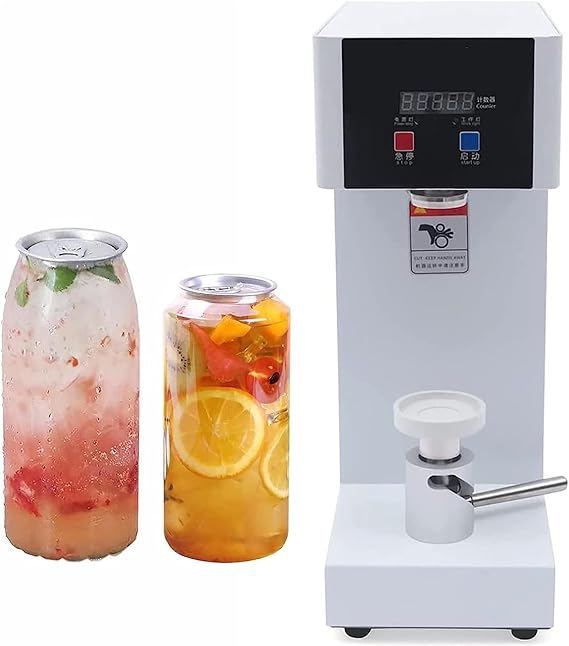 Automatic Cup Sealer Machine,Commercial Can Sealing Machine, 180W, Electric Can Sealing Machine with Smart Counter, Adjustable Height Max 20cm