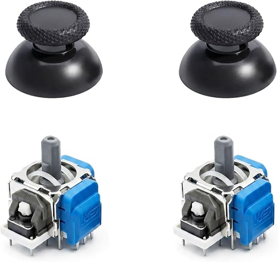 PS5 DualSense & DualSense Edge用ジョイスティック交換用 ドリフトなし — JS13 Pro TMR 電磁サムスティック、サムスティックキャップ付き高精度修理モジュールPL6-PS5