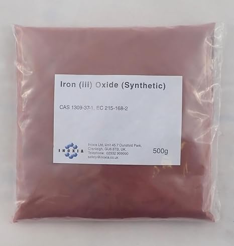 Iron (III) Oxide (Red Rust Pigment and Reagent) - Type: Synthetic - Weight: 500g - by Inoxia
