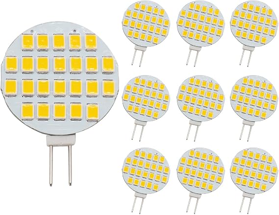 GRV G4 24-2835 SMD LED Bulb Lamp Super Bright Warm White RV Camper Under Cabinet Dome Light DC12V Dimmable Pack of 10