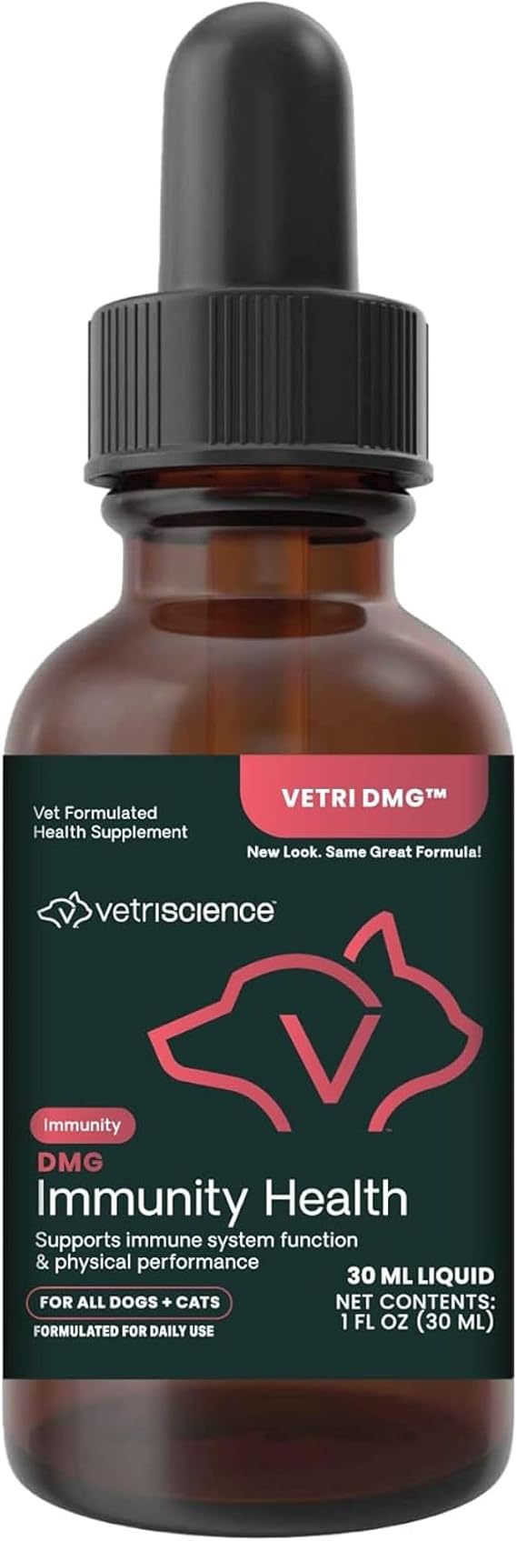 VetriScience DMG Immunity Health Easy-Dose Liquid for Dogs and Cats, 30 ml