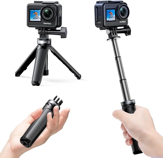 AKASO 10"/26cm Selfie Stick Tripod Lightweight Action Camera Mount