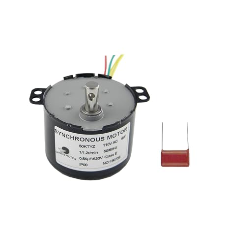 CHANCS 50KTYZ Synchronous Low Speed Motor AC 110V 1/1.2RPM Small Electric Motor