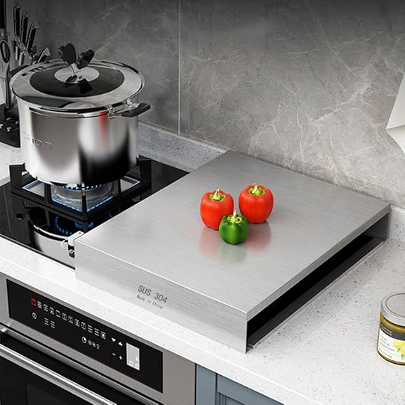 304 Stainless Steel Storage Rack, Household Induction Cooker Rack Storage Protective Base Kitchen Stove Cover,48 * 40 * 9cm