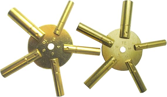 Brass Blessing : Master Key for All Ship Clock - Brass - Total 10 Prong in Two Piece Even/Odd (5025)
