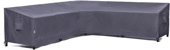 F&J Outdoors L-Shaped Patio Sofa Covers, Grey, (85" + 85")W x 33.5"D x 31"H