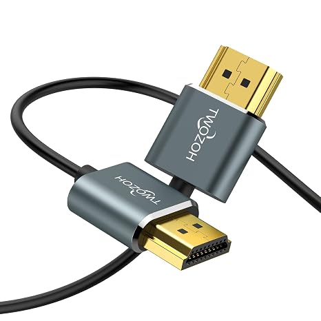 Twozoh Ultra Thin HDMI to HDMI 4K Cable 0.5 m Hyper Slim HDMI 2.0 Extremely Flexible Supports 3D/4K@60 Hz 2160p 1080p