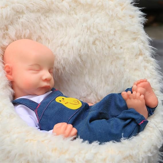 15 inch Realistic Full Silicone Baby Doll,Lifelike Reborn Baby Dolls, Toy, and Collectible.Bald Girl 035