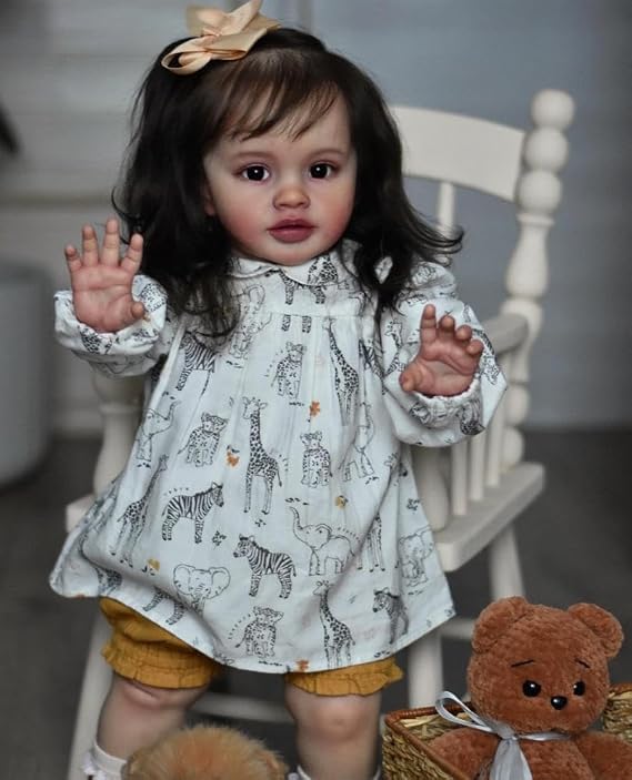 Anano Reborn Baby Dolls, 26 Inch Reborn Toddler Baby Doll Girls, Realistic Pippa Reborn Toddler Girls, Big Fat Chubby Baby Girls, Look Like Real Baby Girls with Soft Weighted Cloth Body, for Kids 3+