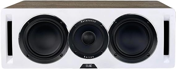 ELAC Uni-Fi Reference 3-Way 5-1/4" Center Speaker, Oak or Walnut Center Speaker for Home Theater, White Baffle with Oak Sides