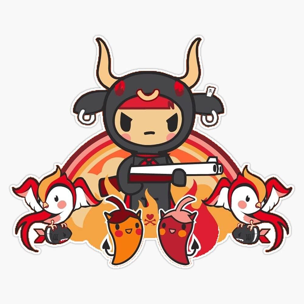Magnet Tokidoki Mafia Bull Magnet Bumper Sticker Car Magnet Flexible Reuseable Magnetic Vinyl 5"