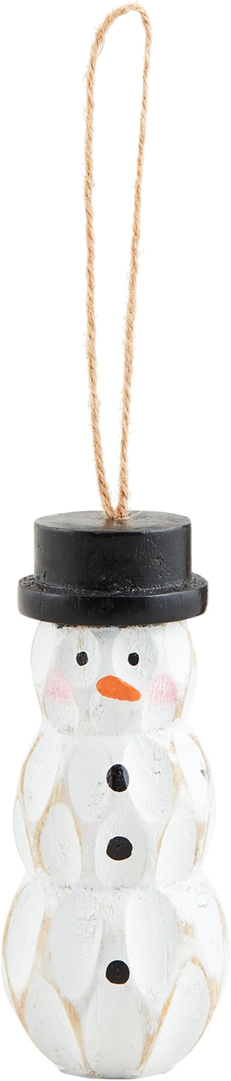 Mud Pie Wood Peg Ornaments, Snowman, Approx 5 1/2"