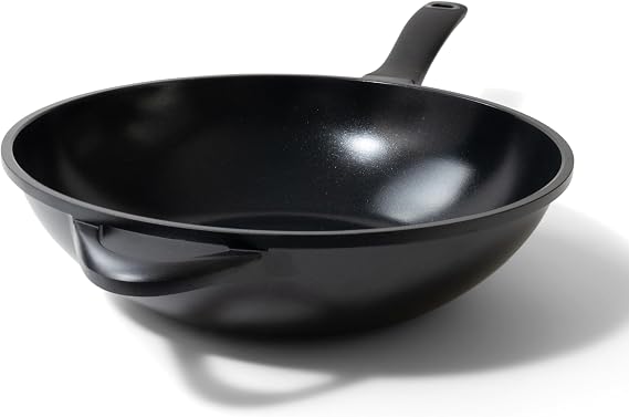 Alva 3-Quart Ceramic Coated Aluminum Nonstick Wokpan with Flat Bottom