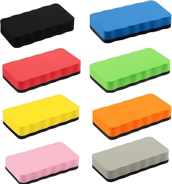8PCS Mag/netic Whiteboard Eraser,White Board Erasers Mag/netic,Blackboard Eraser with Thick Felt Pad,Mag/netic Whiteboard Rubber,Magn/etic Blackboard Brushes,Office Use,Suitable for Long Lasting Use