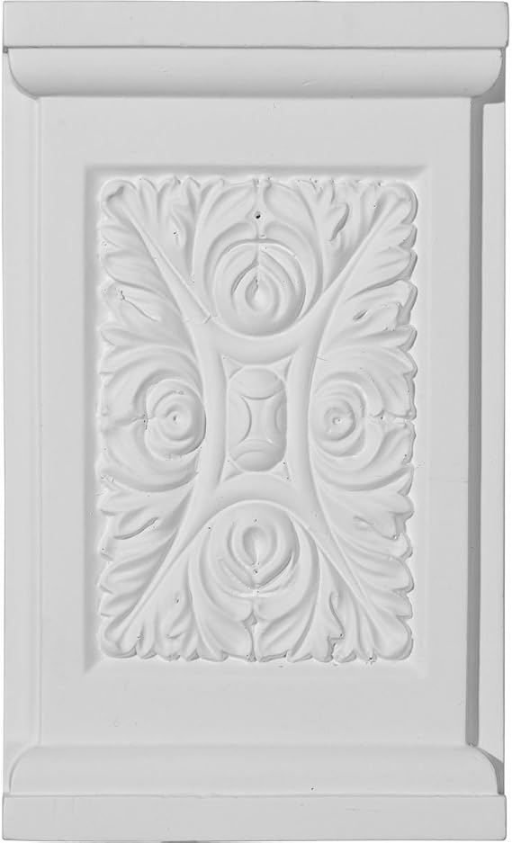 Ekena Millwork PB05X08X01ME Medway Plinth Blocks, 5 1/4"W x 8 5/8"H x 1 1/4"P, Primed
