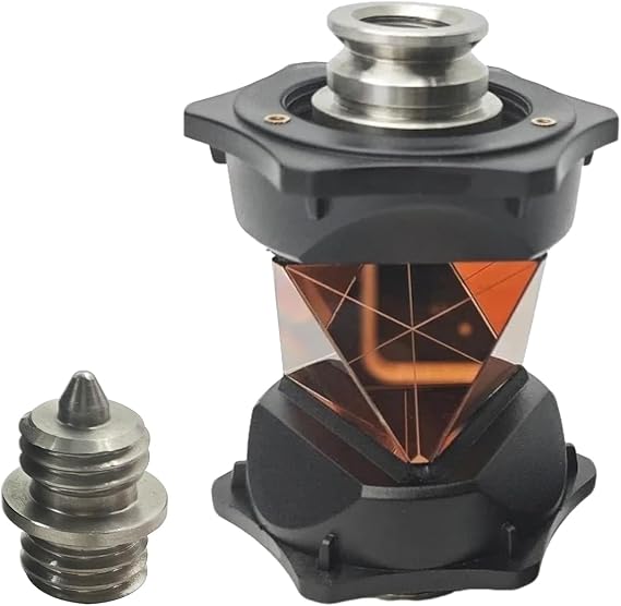 360 Degree Surveying Prism ATP1 Replacement Reflective Prism for Trimble, for Topcon & for Sokkia Total Station Topography, Standard 5/8" x11 Female Thread, with Protect Soft Bag (Copper Coated)