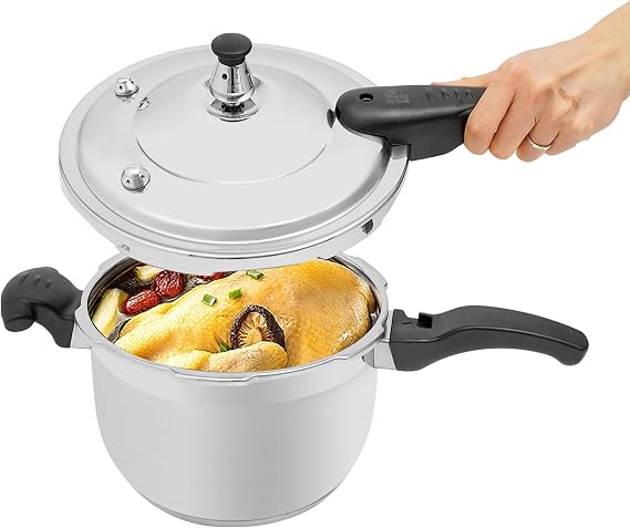 Pressure Cooker, Stainless Steel Autoclave, Thickened Pressurized Cooker Fit for G-as Stoves, Induction Cookers, Electric Ceramic Stoves, for Making Thin Rice, Soup, Stewing Meat (4L/4.23Qt)