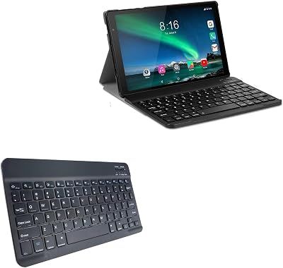 BoxWave Keyboard Compatible with TOSCiDO T151 10.1 in - SlimKeys Bluetooth Keyboard, Portable Thin with Chiclet-Style Keys - Jet Black
