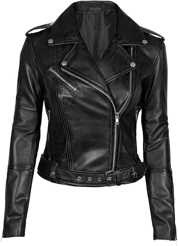 Leather Motorcycle Jacket Women - Real Leather Biker Outfits for Women