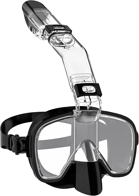 WSTOO Multifunctional Snorkel Swim Mask That Allows You to Breathe Through Your Nose, 180 Degree Panoramic View, Anti-Fog Anti-Leak Snorkeling Gear for Adults, Best Gift for Summer Holiday Travelers