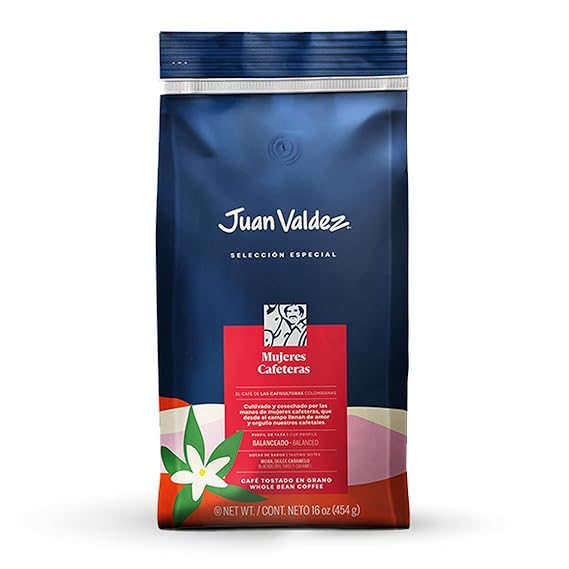 Juan Valdez Mujeres Cafeteras Whole Bean Coffee, Medium Roast, 16 oz