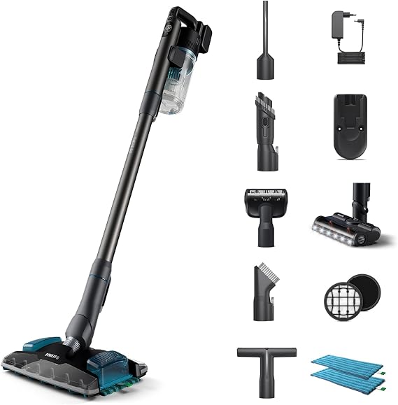 Philips 8000 Serisi Aqua Plus Kablosuz Dik Süpürge, 25.2 V, 80 dk'ya kadar Çalışma Süresi, XC8057/01
