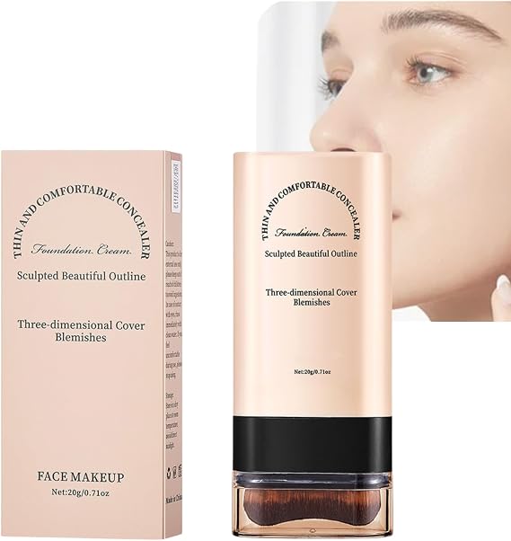 Flawless Eraser Korean Foundation Stick Double Head with Brush, Hydrating Lightweight Full Coverage, Waterproof Multi-Use Makeup Stick for Contour Concealers, for All Skin Types