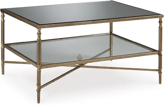 Signature Design by Ashley Cloverty Coffee Table, 38" W x 28" D x 20" H, Metallic