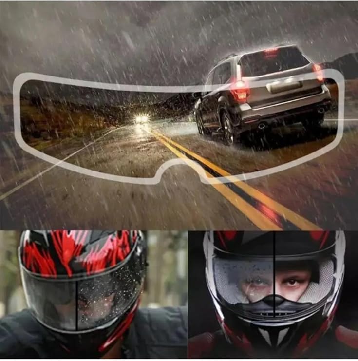 Luti Concept Tüm Kasklara Uyumlu Motorsiklet Kask Ön Cam Sticker Film Yağmur Buğ Engelleyici Su Kaydırıcı Cam Filmi Yağmur Engelleyici Damla Kaydırıcı Film
