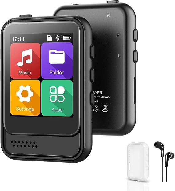 MP3 Player with Bluetooth,16GB Portable Music Players with Built-in Speaker Support FM Radio Voice Recording E-Book,Digital Audio Player Support SD Card Up to 128G