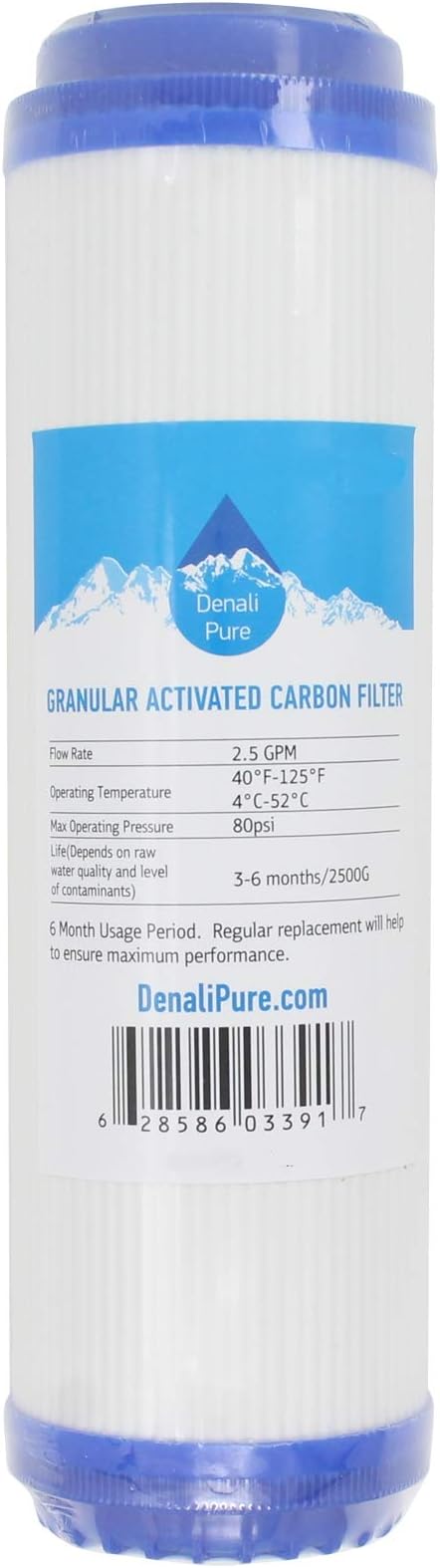Replacement Pentek BFS-201 Granular Activated Carbon Filter - Universal 10-inch Cartridge for Pentek Bfs-201 - Denali Pure Brand