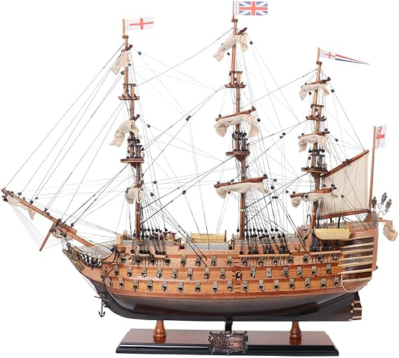 HMS Victory Combo: A Fully Assembled Model Ship and Classic Hat - Museum Quality Ship Model for Home & Office - 30 x 10 x 27 inches