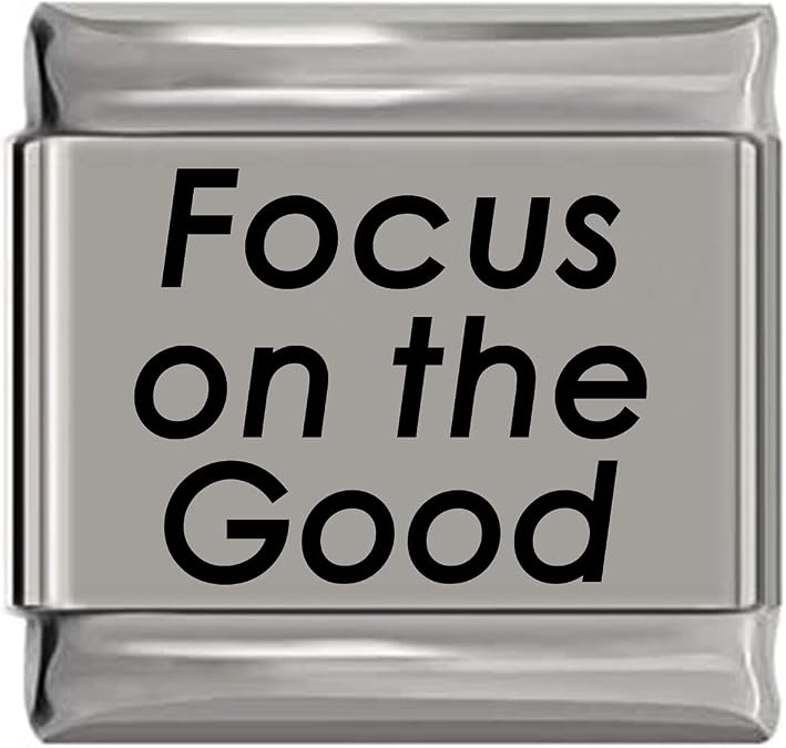 NewCharms Focus on the Good Laser Engraved Italian Charm (9mm Standard Size)