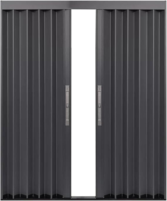 Multifold Accordion Doors Interior, Folding Sliding Door for Doorway, Bathroom Shower And Room Divider, Grey Door Frame and Aluminum Panel, Large 24 26 28 30 32 34 36 40 42 48 50 60 Inch(58x80in(146x2