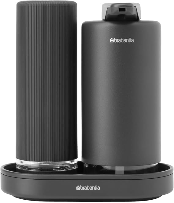 Brabantia Sınkstyle Infınıte Grey Sabunluk Seti 2X200Ml | Şık mutfak lavabo seti, el sabunu ve bulaşık deterjanı için dağıtıcılar, dokulu raf, damlatmaz