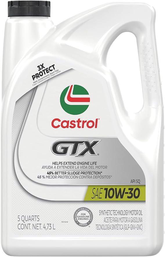 Castrol GTX 10W-30 Conventional Motor Oil, 5 Quarts