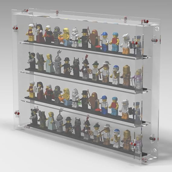 Wall Mounted Display case for up to 100 Lego Minifigures. Display Case Collectibles Display Box Wall Mount Figure Display Protected Clear for Small Objects Lockable Removable Front