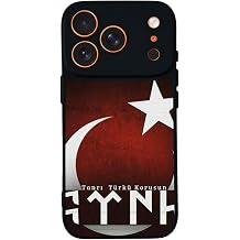 Apple iPhone 17 Pro ile Uyumlu Göktürkçe Türk Yazılı, Mat Siyah, Yumuşak Silikon, Şok Emici Koruyucu Kılıf