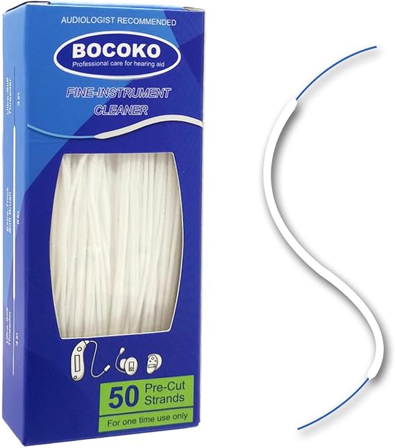 50 Count Hearing Aid Cleaner Ready-to-Use Stands Effective Thread-Fine Instrument Cleaning Kits for Hearing Devices (50)