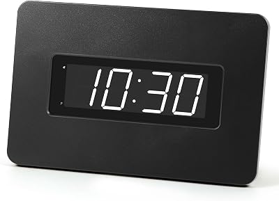 Digital Wall Clock Battery Operated with LED Display, Wall Clock with Backlight, Table-top, Alarm, Brightness Adjustable,1224Hr